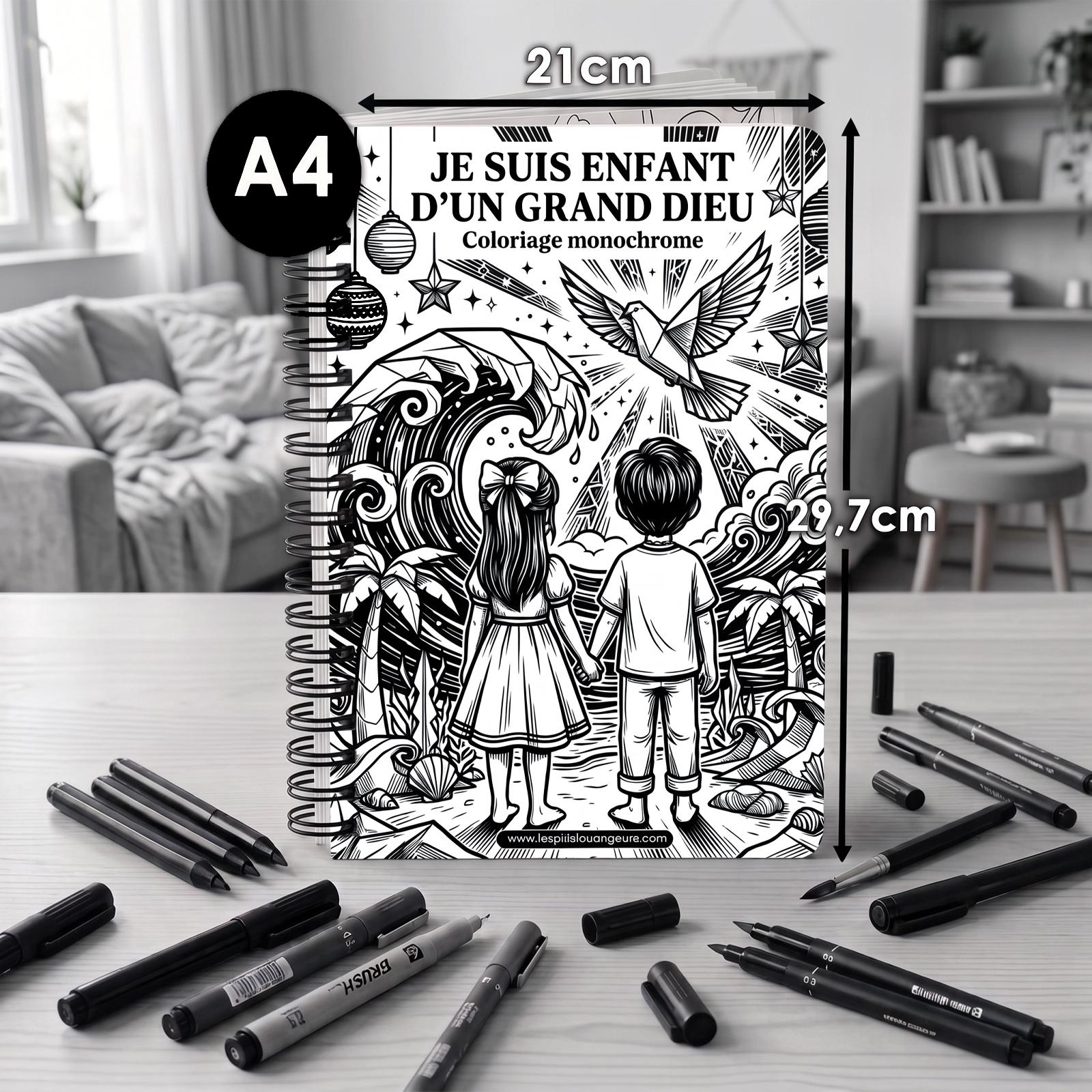 Enfant d'un grand Dieu — Coloriage monochrome