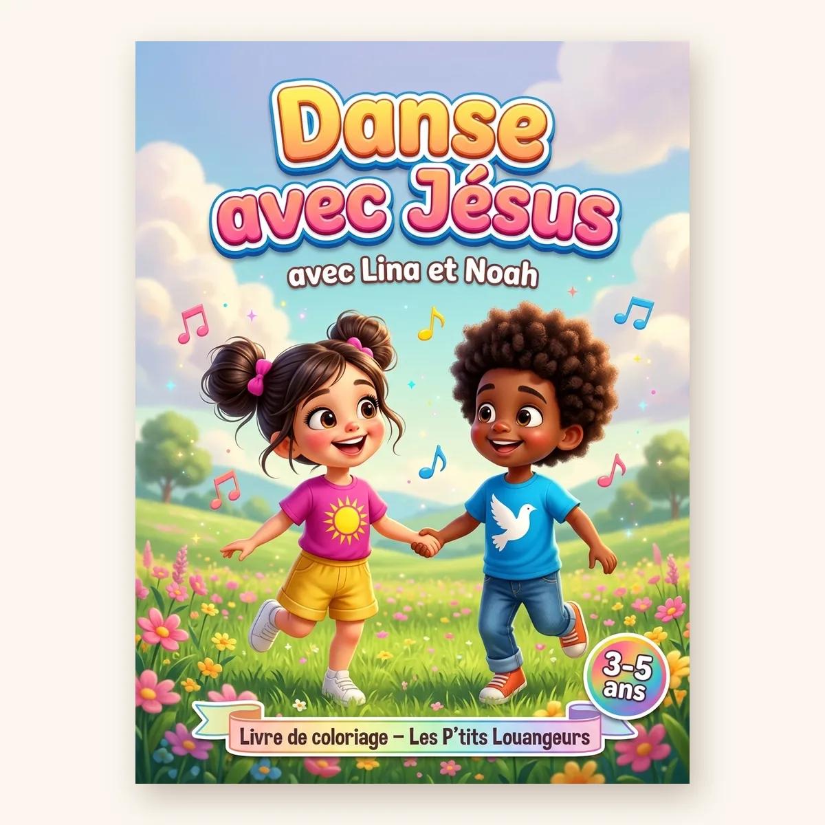 Danse avec Jésus — Coloriage gratuit 3-5 ans (PDF)