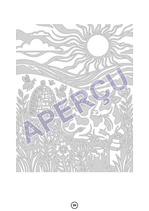 Page à colorier 11 sur 12 du livre « Je suis enfant d'un grand Dieu » Monochrome