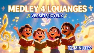 Clip : 🎵 MEDLEY 4 LOUANGES CHRÉTIENNES POUR ENFANTS – BIBLE EN MUSIQUE – VERSETS JOYEUX