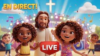 Clip : 🔴 EN DIRECT | Louange chrétienne pour enfants 2025 🎶 Chante et danse avec Jésus !