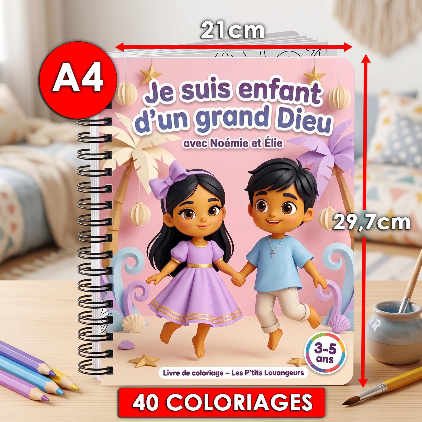Coloriage chrétien 3-5 ans – Je suis enfant d'un grand Dieu