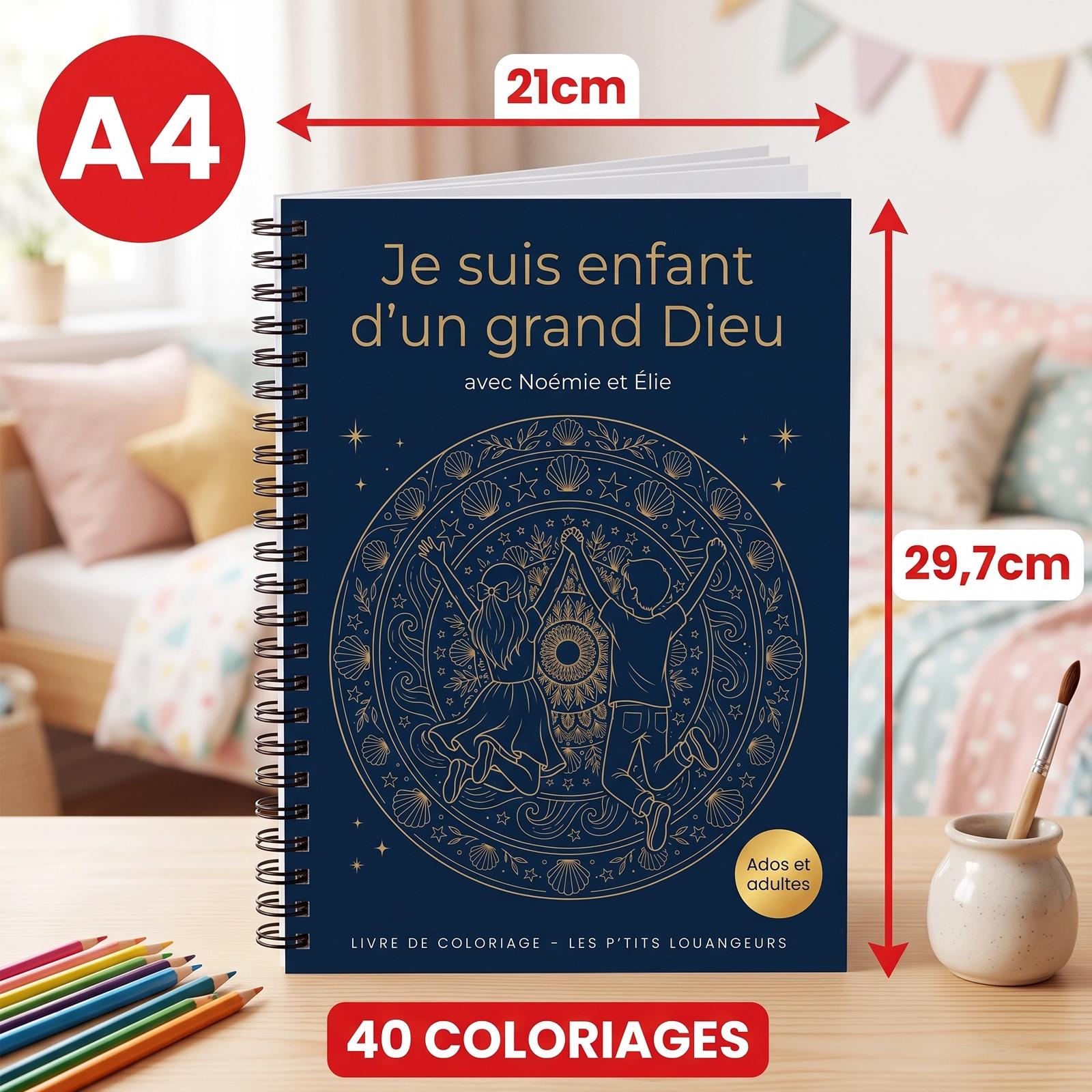 Coloriage chrétien adultes et ados – Je suis enfant d'un grand Dieu